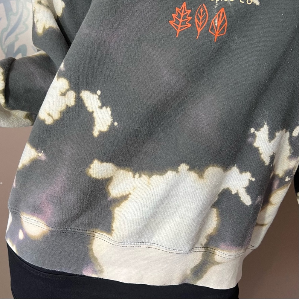 Southern Bliss Small Charcoal Grey Bleach Dye Pullover Sweatshirt “Free Fallin” View 6